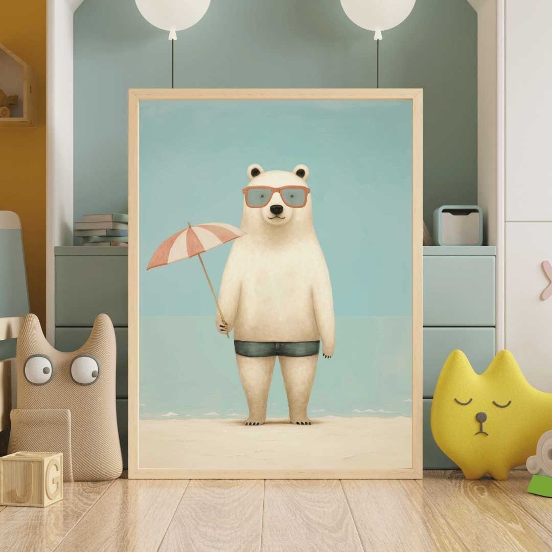 Polar Bear Print – Animal Kids Room Wall Decor