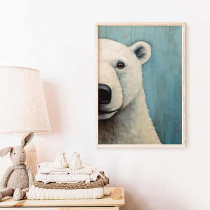 Polar Bear Wall Art, Vintage Nursery Decor, Perfect for Kids Room - WildfieldPrints
