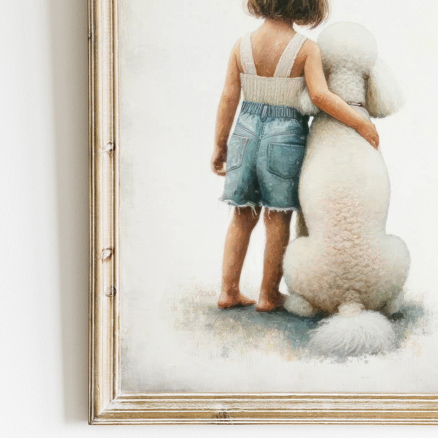 Poodle Nursery Print, White Poodle Artwork, Girls Room Wall Decor - WildfieldPrints