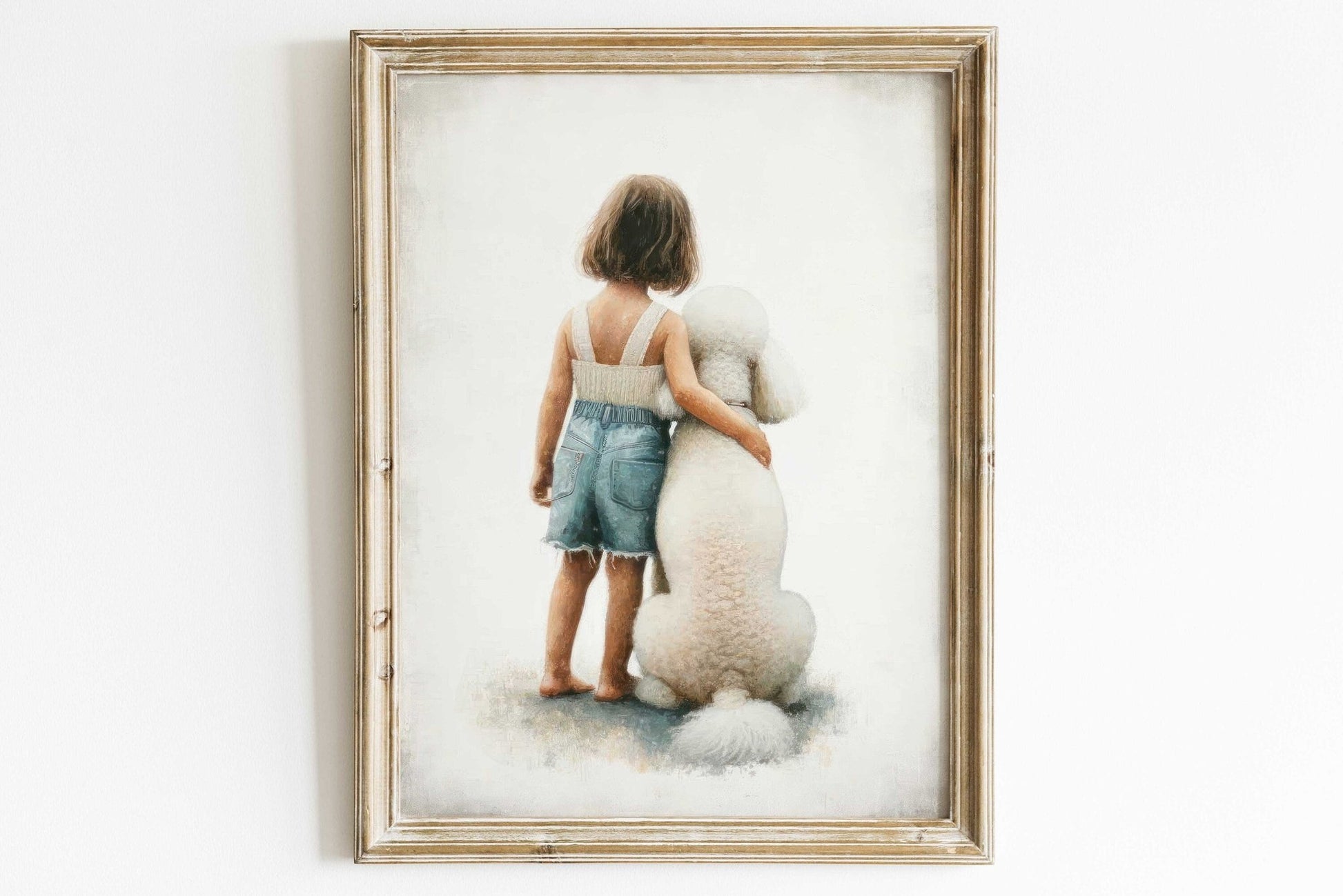 Poodle Nursery Print, White Poodle Artwork, Girls Room Wall Decor - WildfieldPrints