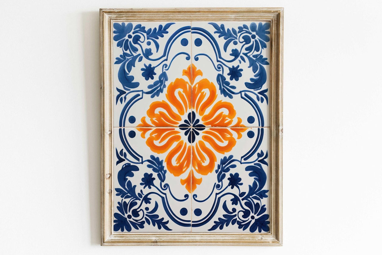 Portuguese Tile Wall Art – European Nursery Print