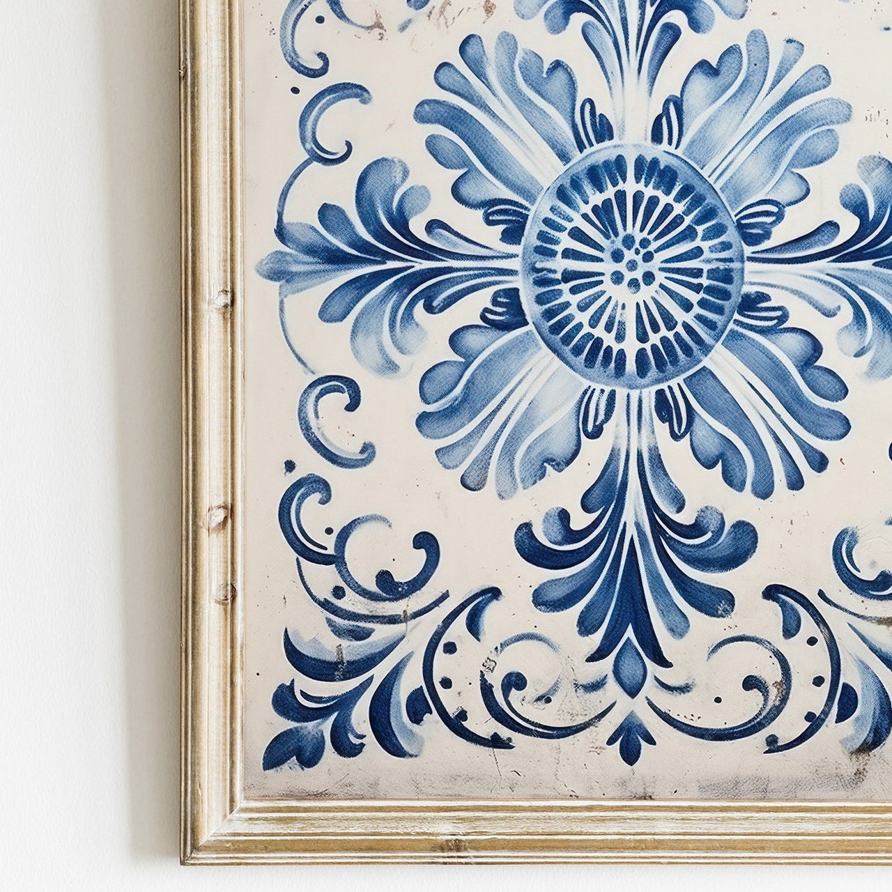 Portuguese Tile Wall Art – Mediterranean Dining Room Print