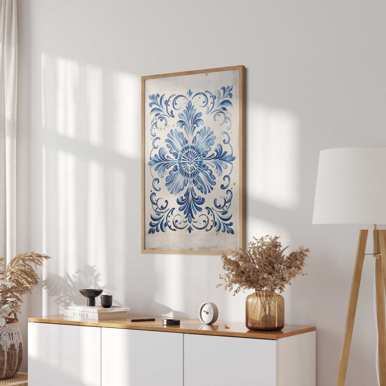 Portuguese Tile Wall Art – Mediterranean Dining Room Print