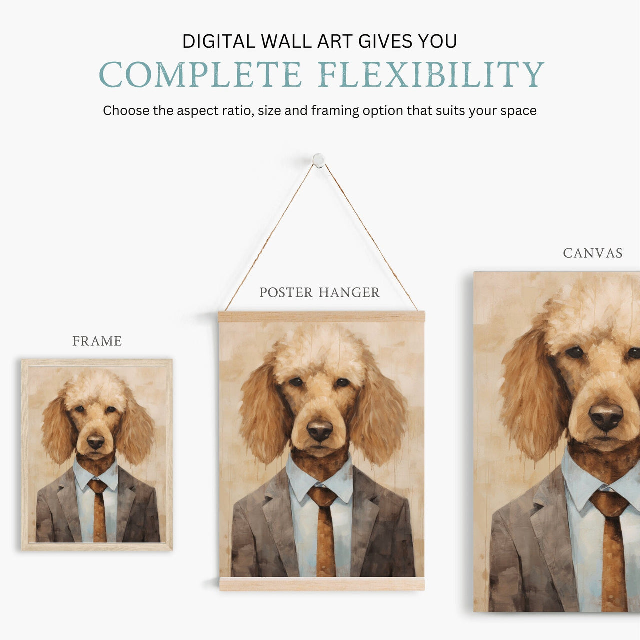 Poodle Wall Art – Dog Living Room Print