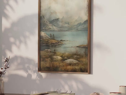 Misty Mountain Wall Art – Nature Living Room Print