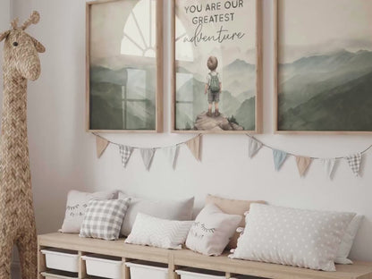 Little Explorer Print – Adventure Boys Room Wall Art • Set of 3