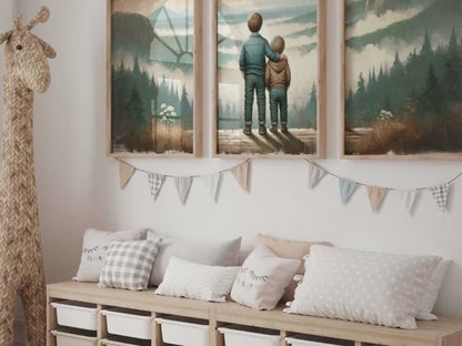 Mountain Wall Art – Adventure Boys Room Print • Set of 3