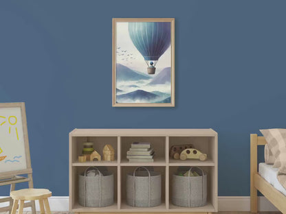 Hot Air Balloon Wall Art – Adventure Boys Room Print