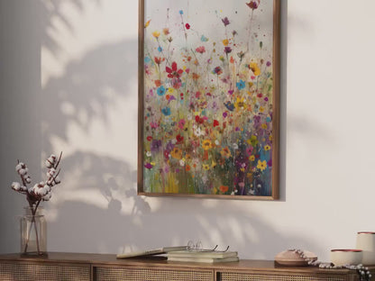 Wildflower Wall Art – Floral Living Room Print