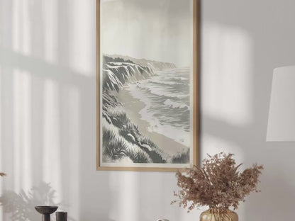 Cliffed Coast Print – Coastal Living Room Wall Decor