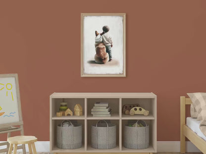 Welsh Corgi Nursery Print – Animal Boys Room Wall Art