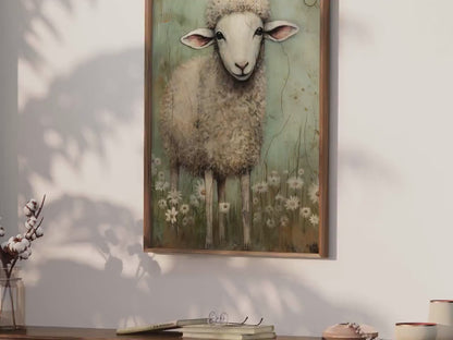 Sheep Wall Art – Farm Animal Nursery Print
