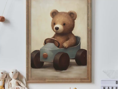 Bear Cub Nursery Print – Animal Boys Room Wall Art
