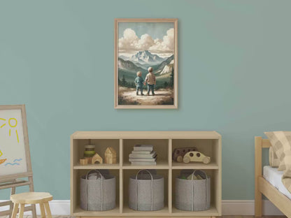 Mountain Adventure Print – Nature Boys Room Wall Decor