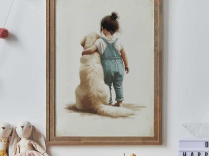 Golden Retriever Wall Art – Dog Girls Room Print