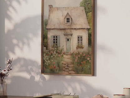 Stone House Wall Art – Farmhouse Living Room Print