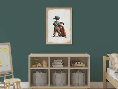 Boxer Dog Wall Art – Animal Boys Room Print