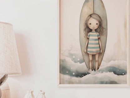 Surfer Wall Art – Ocean Girls Room Decor