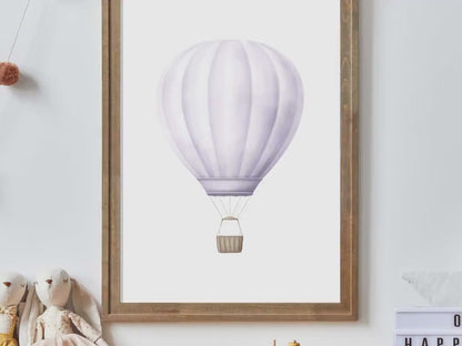 Purple Hot Air Balloon Wall Art – Vintage Girls Room Decor