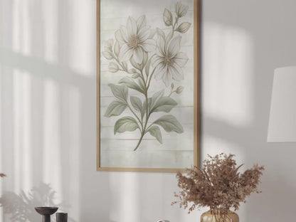 White Flower Wall Art – Floral Girls Room Print