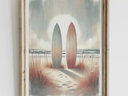 Surfing Wall Art – Coastal Living Room Print Collection