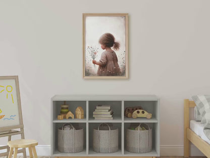 Toddler Girl Wall Art – Floral Nursery Print