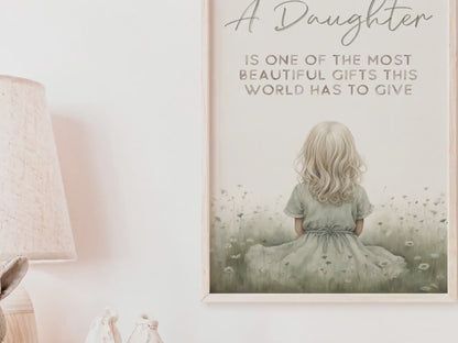 Daughter Wall Art – Floral Nursery Print