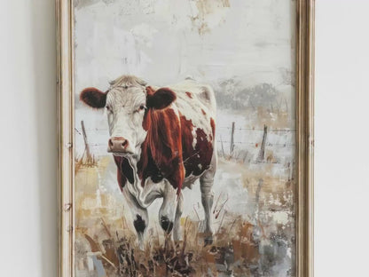 Cow Wall Art – Farmhouse Animal Print for Nursery