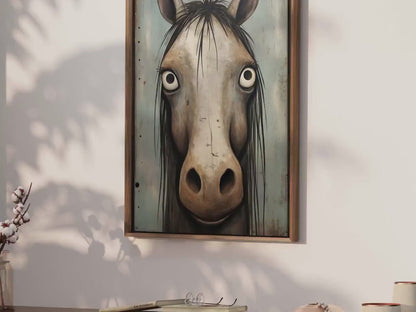Whimsical Horse Wall Decor – Equestrian Living Room Print