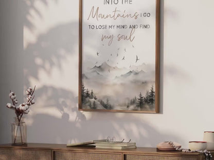 Mountain Wall Art – Nature Adventure Print for Kids Room