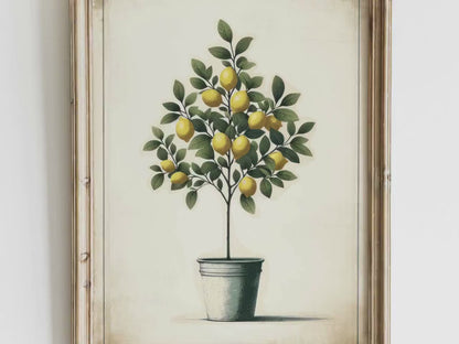 Lemon Tree Wall Art – Farmhouse Kitchen Print
