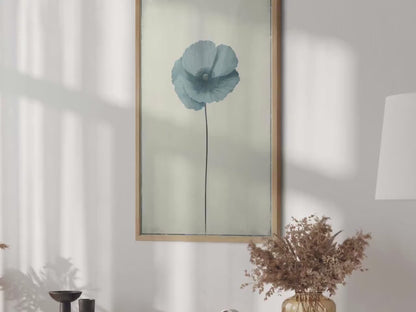 Blue Himalayan Poppy Print – Floral Girls Room Wall Art