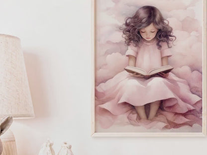 Girl Reading Wall Art – Learning Girls Room Decor
