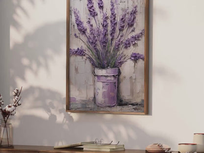 Lavender Flower Print – Floral Girls Room Wall Decor