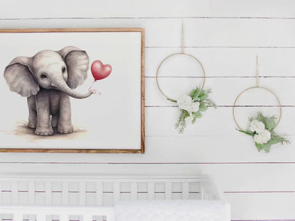 Baby Elephant Wall Art – Safari Nursery Print