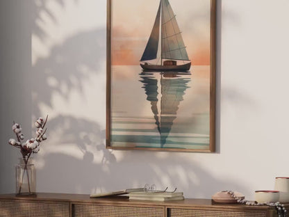 Sailboat Wall Art – Nautical Kids Room Print