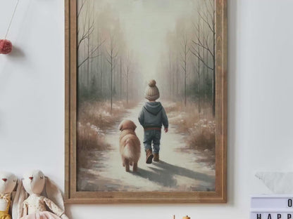 Golden Retriever Print – Dog Boys Room Wall Art