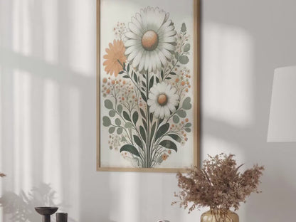 Daisy Flower Wall Art – Floral Nursery Print