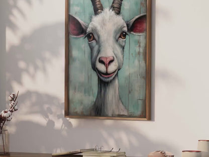 Goat Wall Decor – Farm Animal Print for Living Room