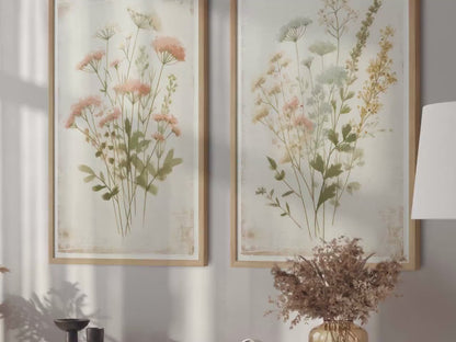 Wildflower Wall Art – Floral Nursery Print • Set of 2