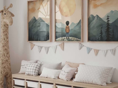 Little Adventurer Wall Art – Outdoor Boys Room Print • Set of 3
