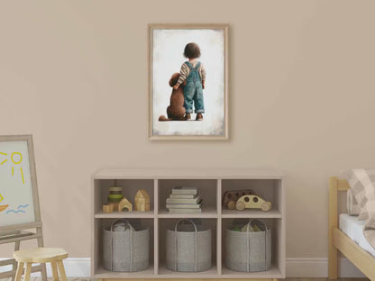 Brown Poodle Wall Art – Dog Nursery Print for Girls Room