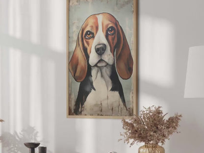 Beagle Wall Art – Dog Print for Living Room