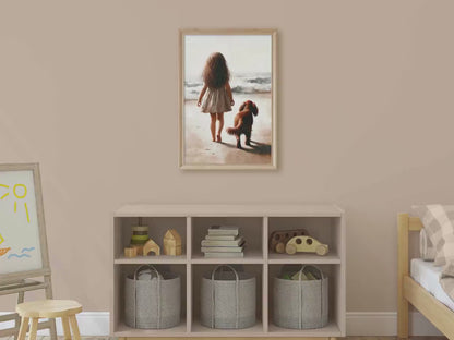 Cocker Spaniel Wall Art – Dog Nursery Print for Girls Room