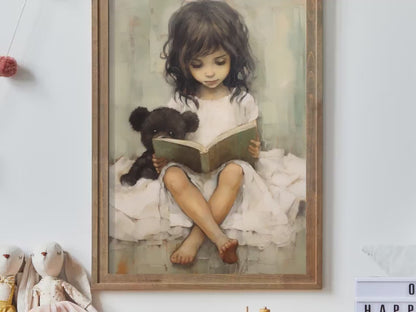Teddy Bear Wall Art – Animal Nursery Decor for Kids Room