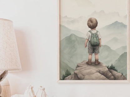 Mountain Wall Art – Adventure Boys Room Print