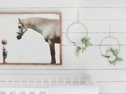 White Horse Art Print – Farm Boys Room Wall Decor