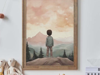 Mountain Wall Art – Adventure Boys Room Print