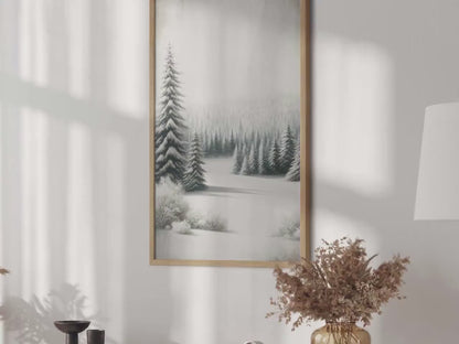 Winter Forest Wall Decor – Nature Living Room Print