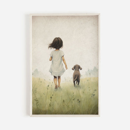 Puppy Nursery Decor, Vintage Dog Wall Art, Cute Dog Prints for Kids - WildfieldPrints